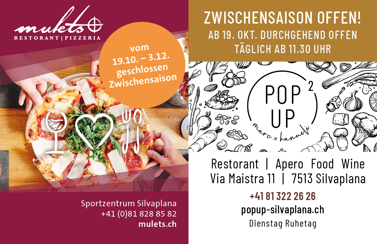Das Restorant Mulets ist vom 19. Oktober bis 3. Dezember geschlossen. Das Popup ist ab 19. Oktober täglich ab 11.30 Uhr durchgehend offen.